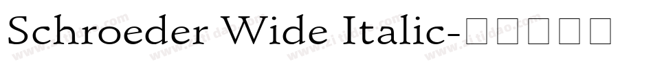 Schroeder Wide Italic字体转换